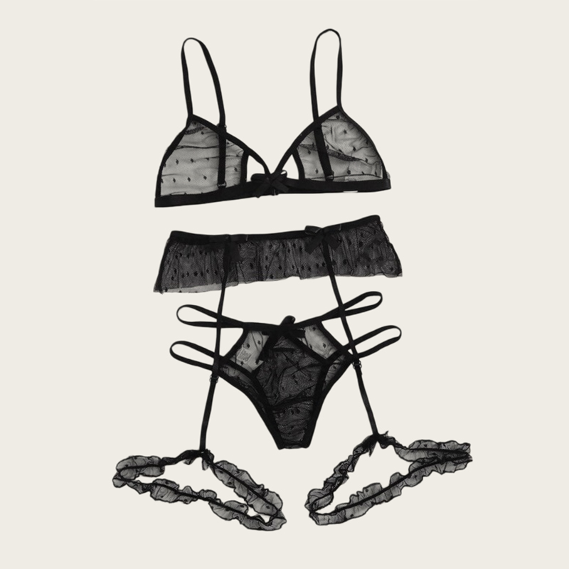 Bralette Triangle Set - Conjunto de lingerie feminino sexy em