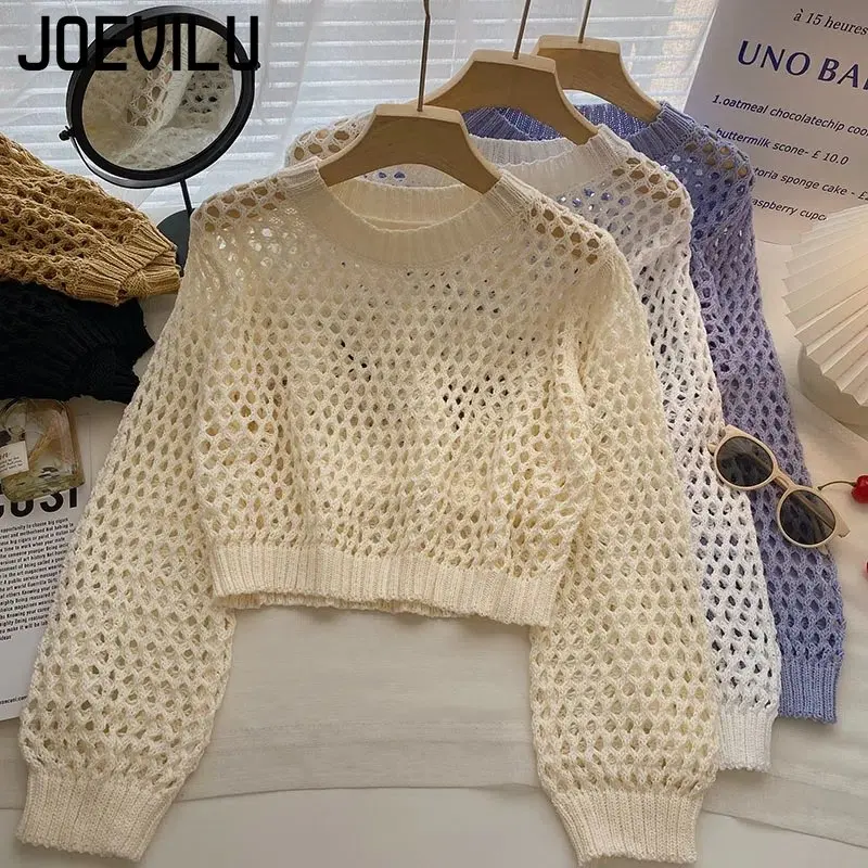Crop Top Crochet - Oco para fora malha colheita topo