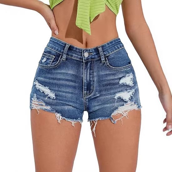 Shorts Denim Frayed - Shorts Jeans Femininos de Cintura Alta