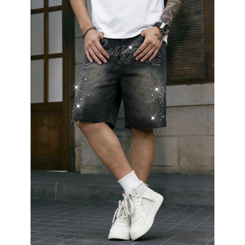 Shorts Jeans Masculinos Americ - Shorts Denim Frayed avaliação e preço