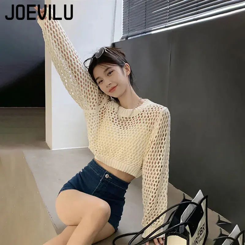 Oco para fora malha colheita t - Crop Top Crochet avaliação e preço