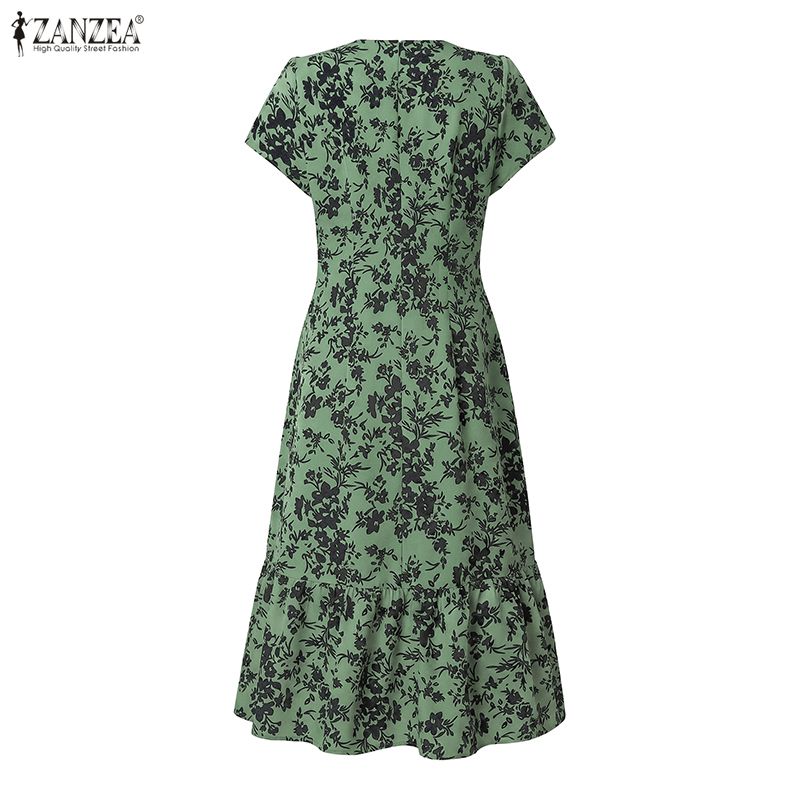 ZANZEA Vestido midi feminino e - Romper Floral Print avaliação e preço