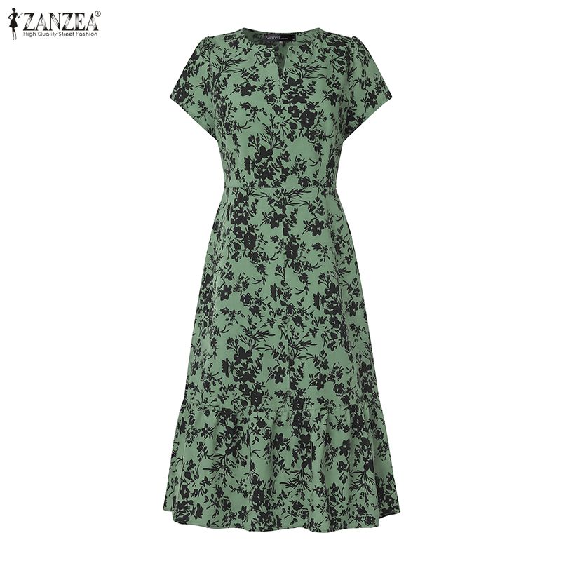 ZANZEA Vestido midi feminino e - Romper Floral Print avaliação e preço